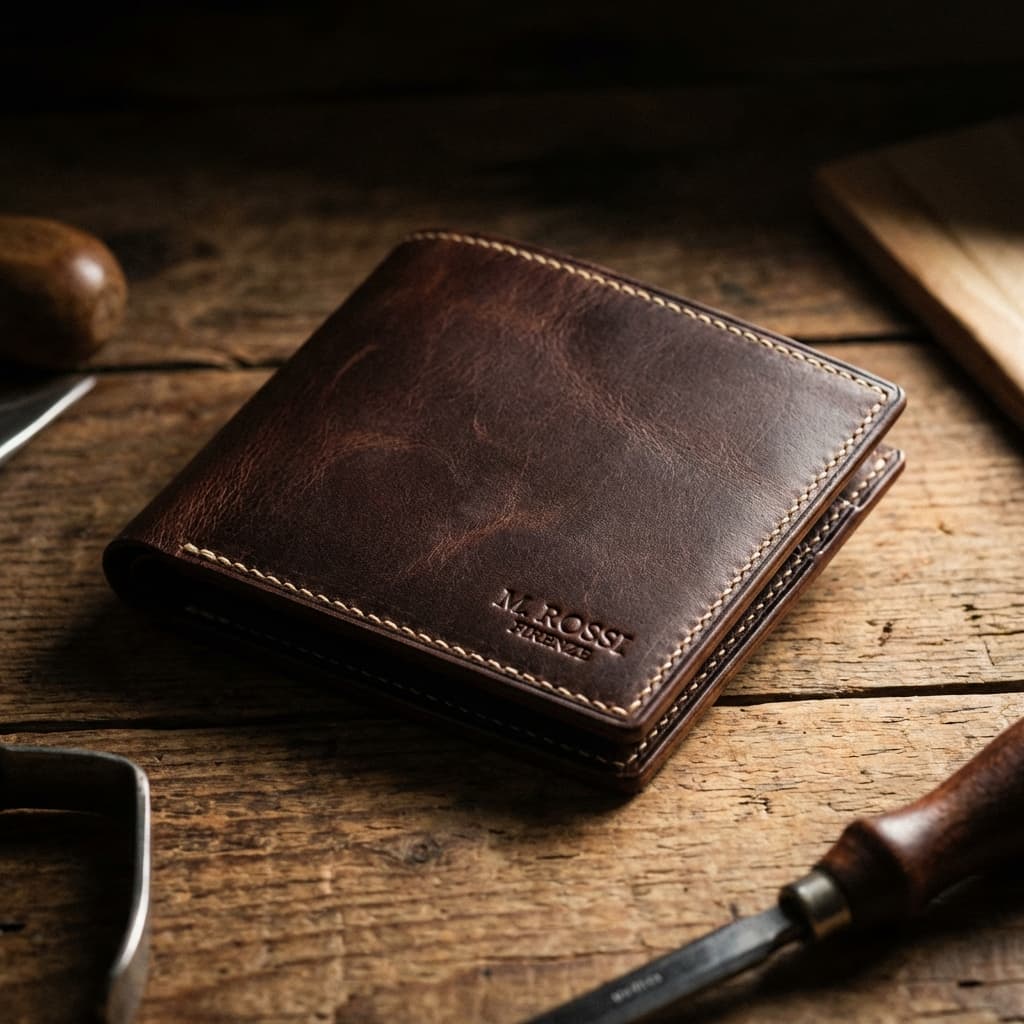 Cartera de Cuero Fina Mockup
